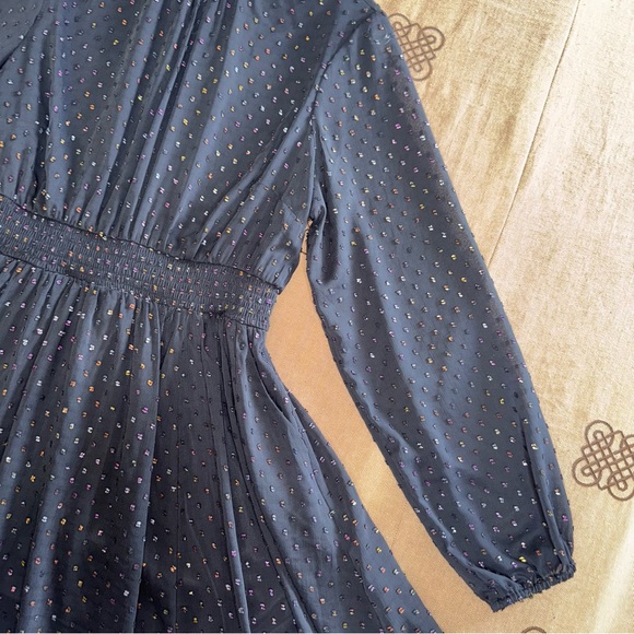 Torrid NWT! Mini Rainbow Clip Dot Blouson Sleeve Dress In Black Size 00 (M/L) - Picture 8 of 15